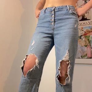 ♥︎high rise straight ankle jeans